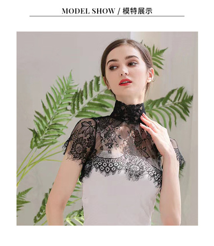Fake collar for women, versatile fake collar for autumn and winter, multi-functional bottoming, decorative collar, high-grade pullover, lace high collar