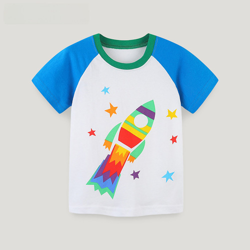 Summer New Kids' T-Shirts: European & American-Style Boys' Short-Sleeve Tees – Small to Medium Kids' Round-Neck Cartoon Tops, Drop Shipping Available