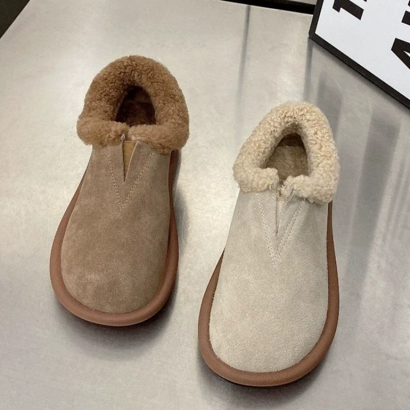 Обувь Lefu плоская педаль ленивая обувь 2024 новые зимние