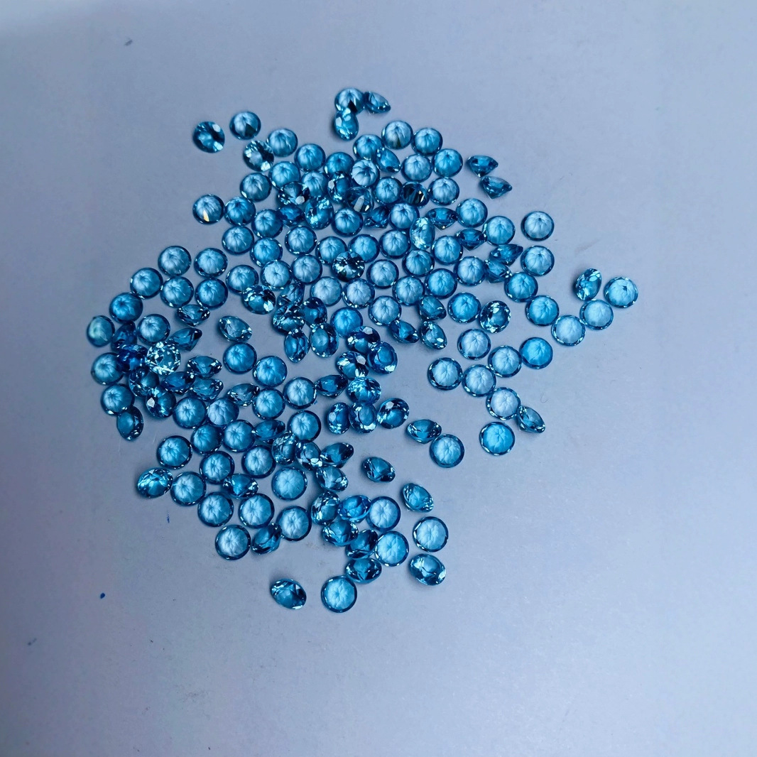 圆形杂形天然石现货供应紫晶天空蓝托帕石石榴石大量现货