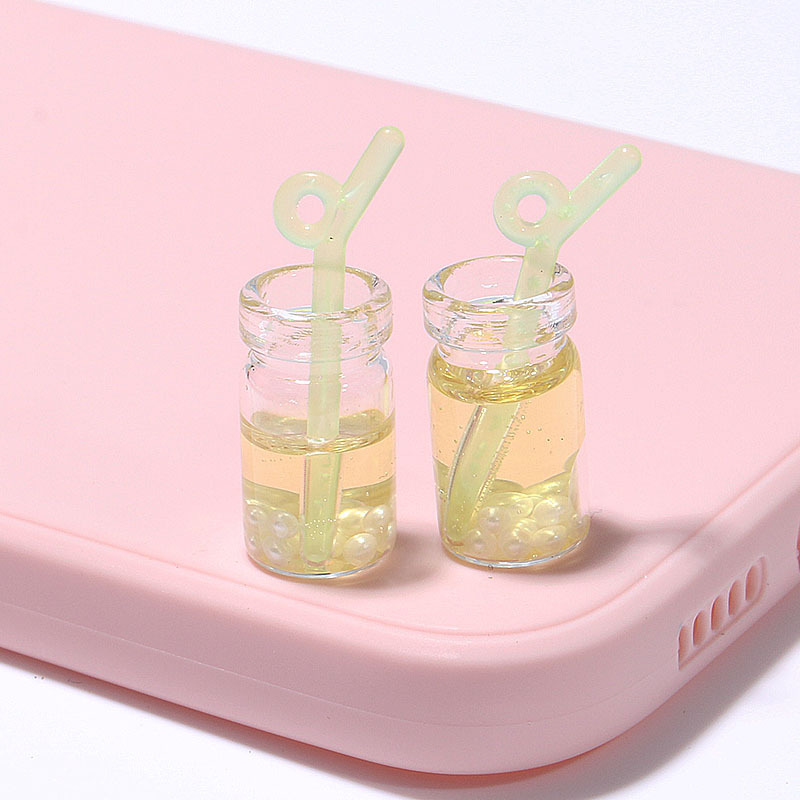 夏の真珠ガラスの曲がりの瓶の円柱の小さいサイズのキーホルダーのカバンのペンダントの文房具のアクセサリーの部品|undefined