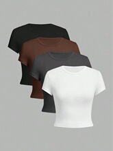 W 47136 Women's Round Ne T-Shirt Set Ůʿ����T�� �羳