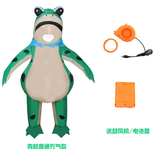 Frog Costume Doll Costume Inflatable Man Wearing Toad Essence Internet Celebrity Green Doll Costume Frog Costume Adult Version