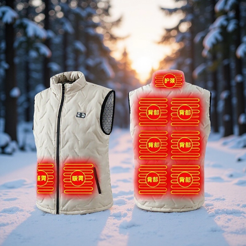 New Outdoor Smart Heating Stand-Collar Vest for Men and Women, Winter Hot-Selling Vest, Constant Temperature Vest, Warm Sleeveless Jacket