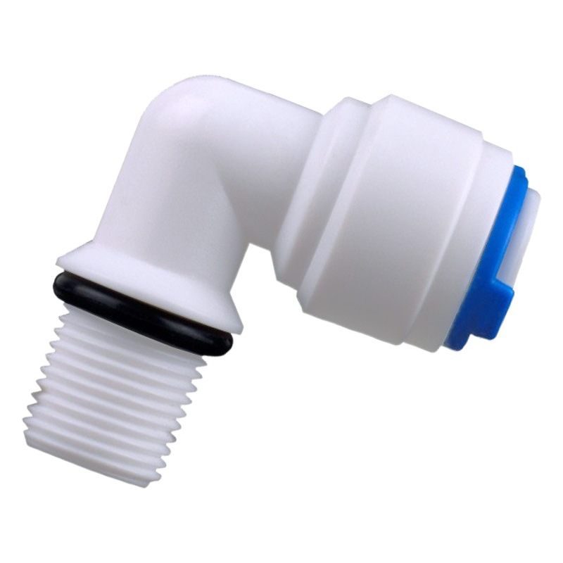 Comercio al por mayor 1/8 puntos dientes conector de enchufe rápido 2 puntos cáscara de la membrana RO codo especial 4042 con O-tipo conector de anillo de sello