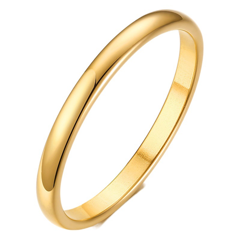 Minimalist Thin Ring for Women, Stainless Steel Couple's Plain Tail Ring, Pinky Ring, 18K Ring for Men and Women, Simple Ring, Ins-Style Jewelry