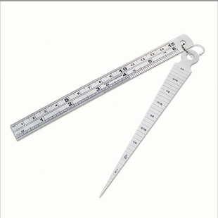 Stainless Steel Gap Gauge 1-15mm Wedge-Shaped Feeler Gauge Steel Ruler Conical Gauge Bore Diameter Gauge Inner Diameter Measuring Gauge
