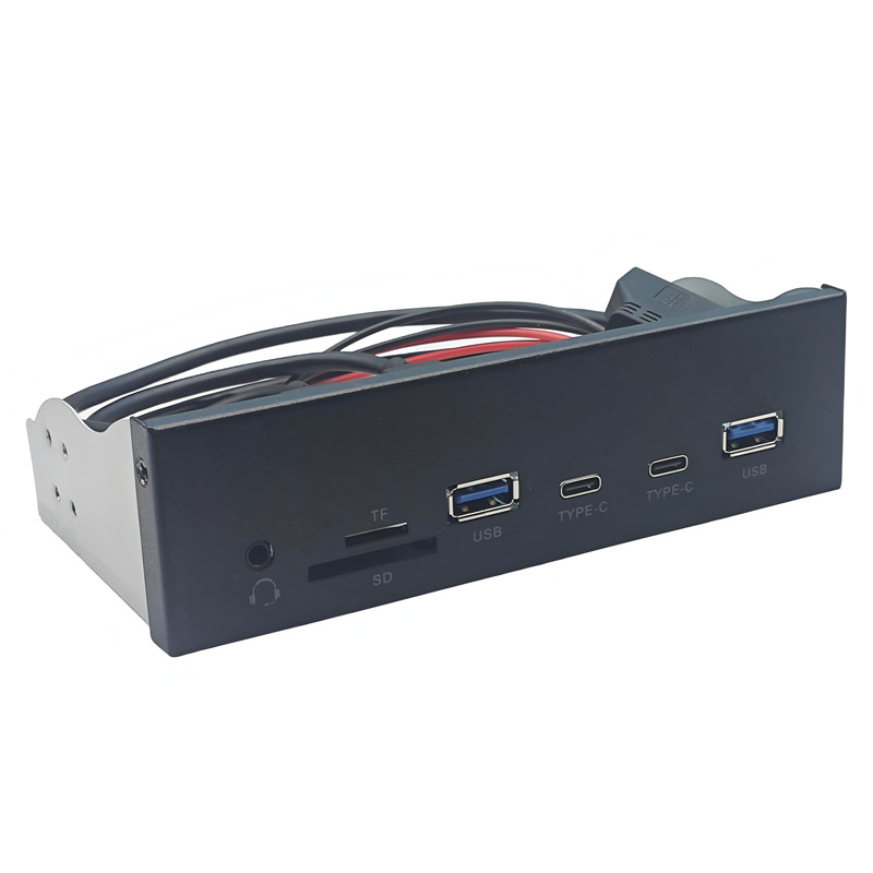 USB3.2 GEN1����λ5.25�����HD��Ƶ19PINתA��+TYPE-C+SD/TF����