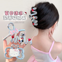 子供の KT 猫ヘアピン女の子かわいい漫画グリッパー少女プリンセスヘアアクセサリーベビー後頭部ヘアピン頭飾り