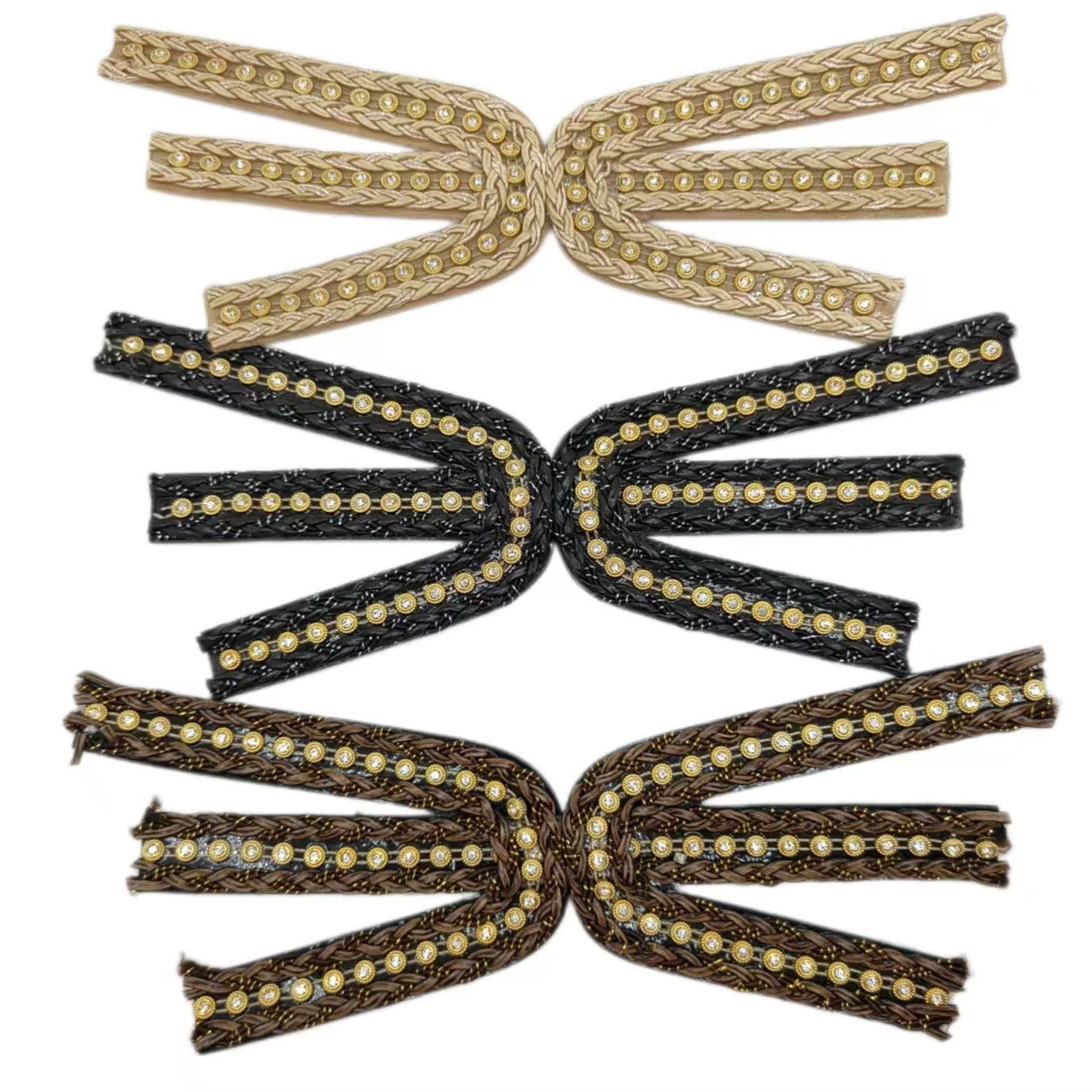 Comercio exterior estilo europeo y americano mano de diamante tejido superior zapatillas de mujer sandalias accesorios semiacabados zapatos superior al por mayor diy