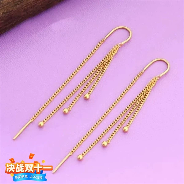 3 beads sand gold ear wire 1326