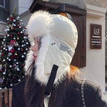 升级加厚加绒保暖口罩雷锋帽女冬季户外滑雪护耳东北防寒骑车帽潮