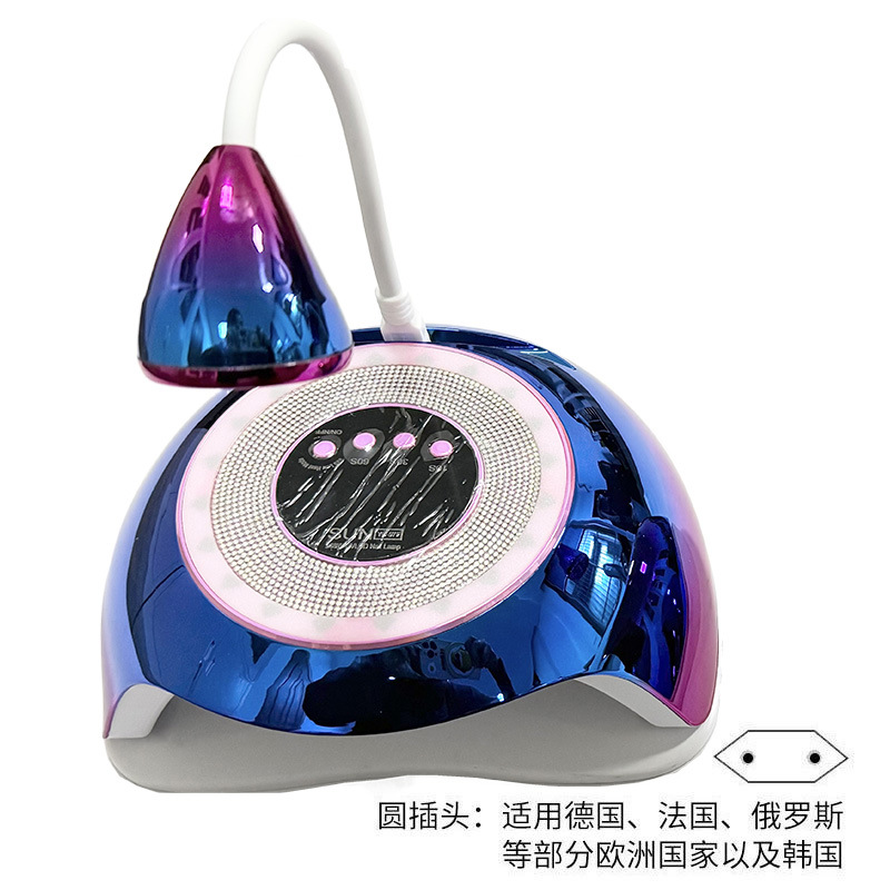 Lámpara de manicura de almacenamiento 268W de alta potencia UV + LED doble fuente de luz pegamento de manicura luz fototerapia inteligente transfronteriza