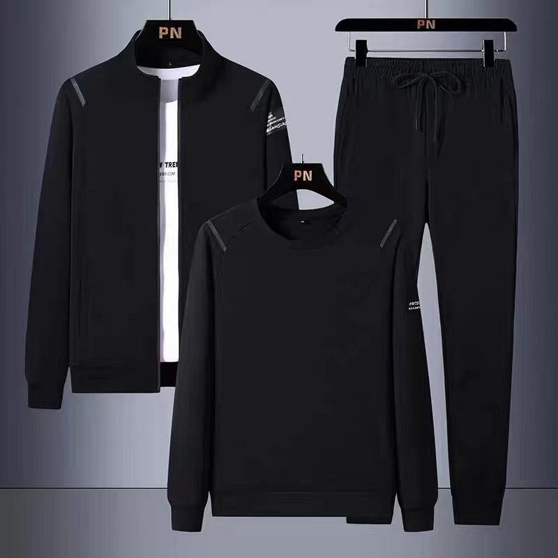 Conjunto de Tres Piezas de Ropa Deportiva de Marca Moderna para Hombre, Sudadera Informal de Cuello Redondo y Pantalones de Chándal para Primavera y Otoño 2025