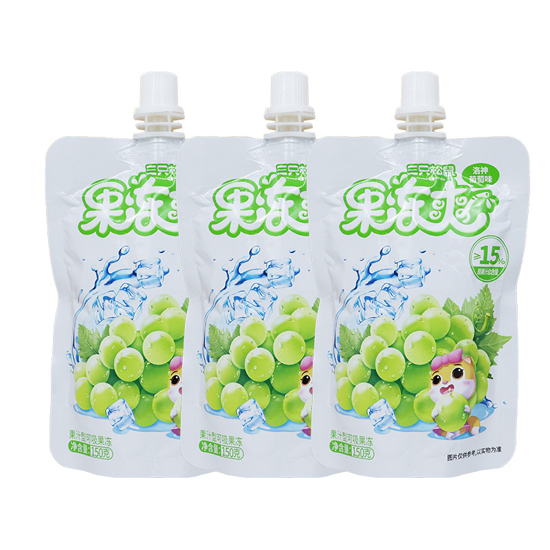 三只松鼠果冻爽150g葡萄味吸吸果冻夏天孩子解馋小吃零食