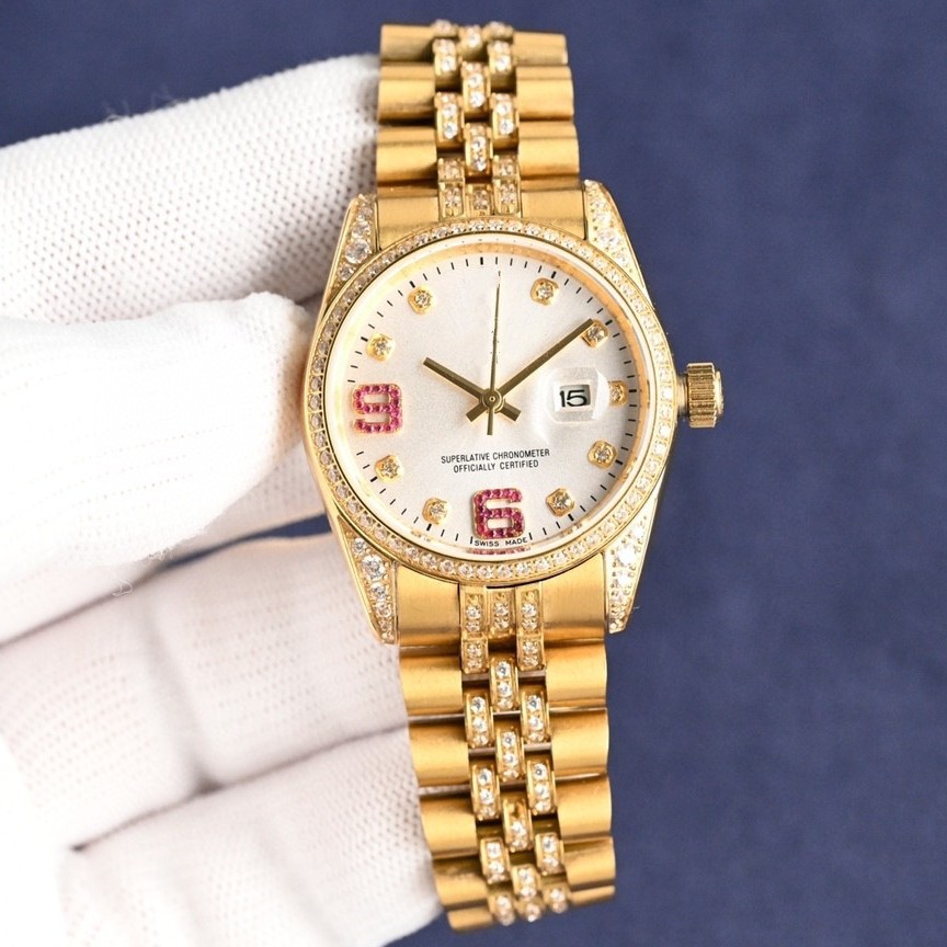 2025 Laojia Diary Series Pink Fully Automatic Imported Mechanical Women's Watch Waterproof Watch Fashion Casual Style