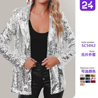 AliExpress Ebay, европейский и американский Повседневный Топ с блестками и длинными рукавами, Элегантный Модный маленький пиджак для пригородных поездок с лацканами