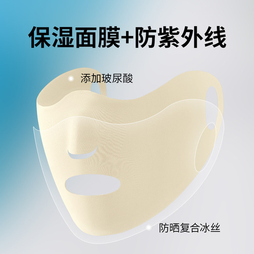 Summer new ice silk mask sunscreen women's thin moisturizing beauty beauty hanging ear-type hydrating mask