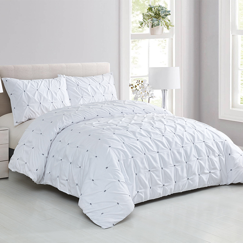 亚马逊床上用品被子拧花胖被三件套冬被被套wish外贸跨境家纺批发