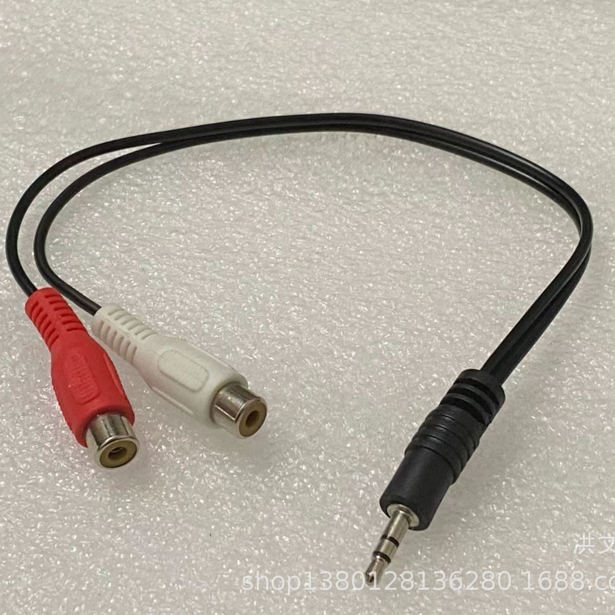 一分二转接线 3.5公转2莲花母 AV 3.5立体声转2RCA 音箱线 配件