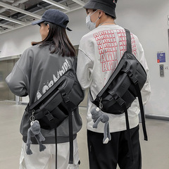 Cross-border Hong Kong style trendy cross-body chest bag for men, large-capacity Japanese casual work bag, trendy brand cross-body sports chest bag