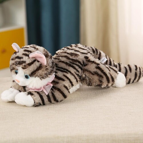 Can call simulation cat doll cute little lying cat plush toy children sleeping companion doll birthday gift