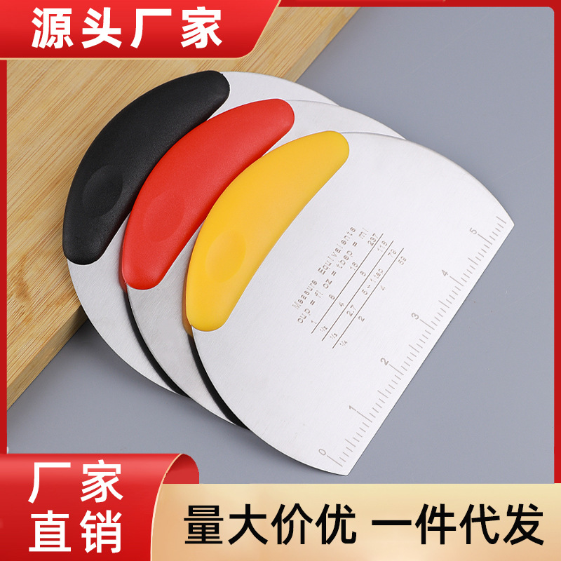 cuchillo de corte de acero inoxidable doméstico con escala para harina de salchichas de pan al vapor herramienta de horneado raspadora raspadora de corte