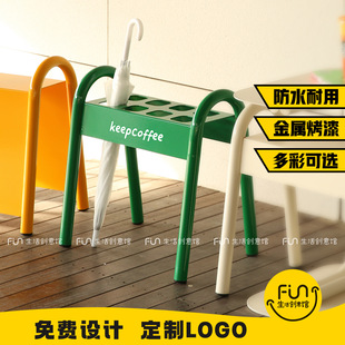 Korean Ins Umbrella Stand Floor-Standing Door Bench Industrial Style Chair Billboard Dopamine Milk Tea Shop Storage Rack