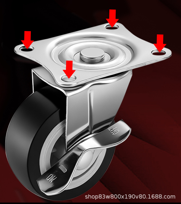 1 inch - 3 inch Universal Casters with Brake, Swivel and Fixed Wheel Options, Wear-Resistant Silent Furniture Casters for Tea Tables and Trolleys