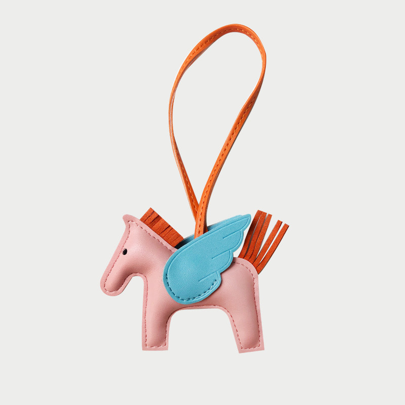 Leather Tassel Bag Charm Suitable for Hermès Bags, H Brand Pony Bag Pendant, Available in Multiple Colors, Versatile and Stylish