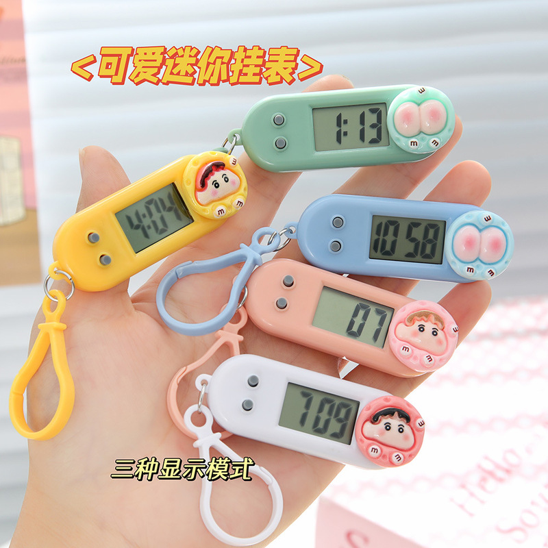 漫画かわいいしんちゃん PP 電子時計学生試験授業ポータブル吊り時計学習日付と時間ストップウォッチミュート|undefined