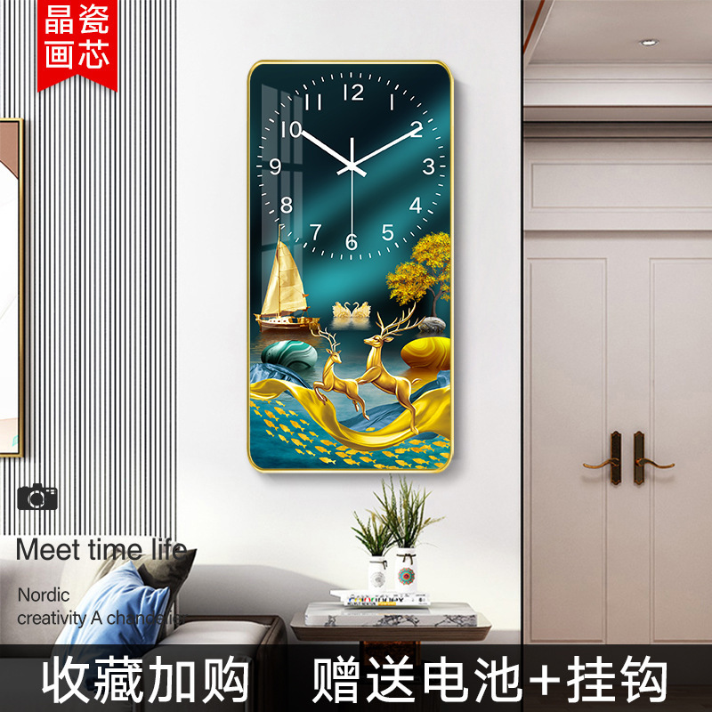 Moderno Hotel minimalista pasillo pintura decorativa reloj de lujo luz corredor Fondo colgante de pared pintura salón reloj mural