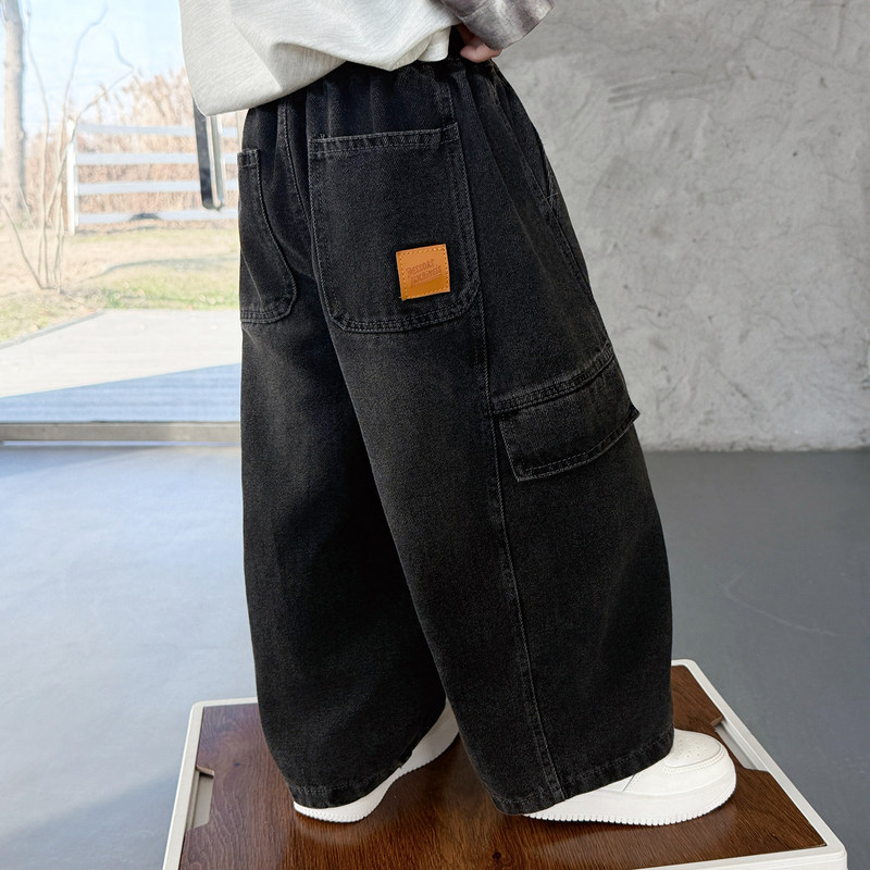 Boys' Jeans Spring and Autumn 2026 New Stylish Children's Casual Pants Baby Boys' Loose Straight Pants Trendy