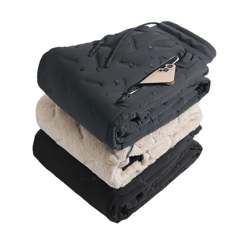 Pantalones de algodón de invierno para hombre, pantalones largos deportivos para exteriores a prueba de viento, ropa de invierno, pantalones de algodón gruesos, pantalones cálidos de lana de cordero