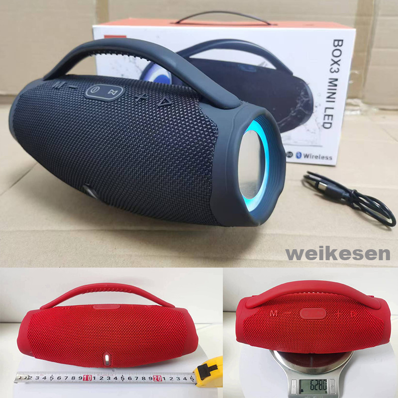 Ventas transfronterizas calientes mini dios de guerra tres generaciones altavoces Bluetooth inalámbricos portátiles al aire libre sonido LED boombox3 regalos