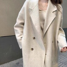 双面大衣高级2025秋冬长款宽松显瘦遮肚羊毛呢外套女反季清仓