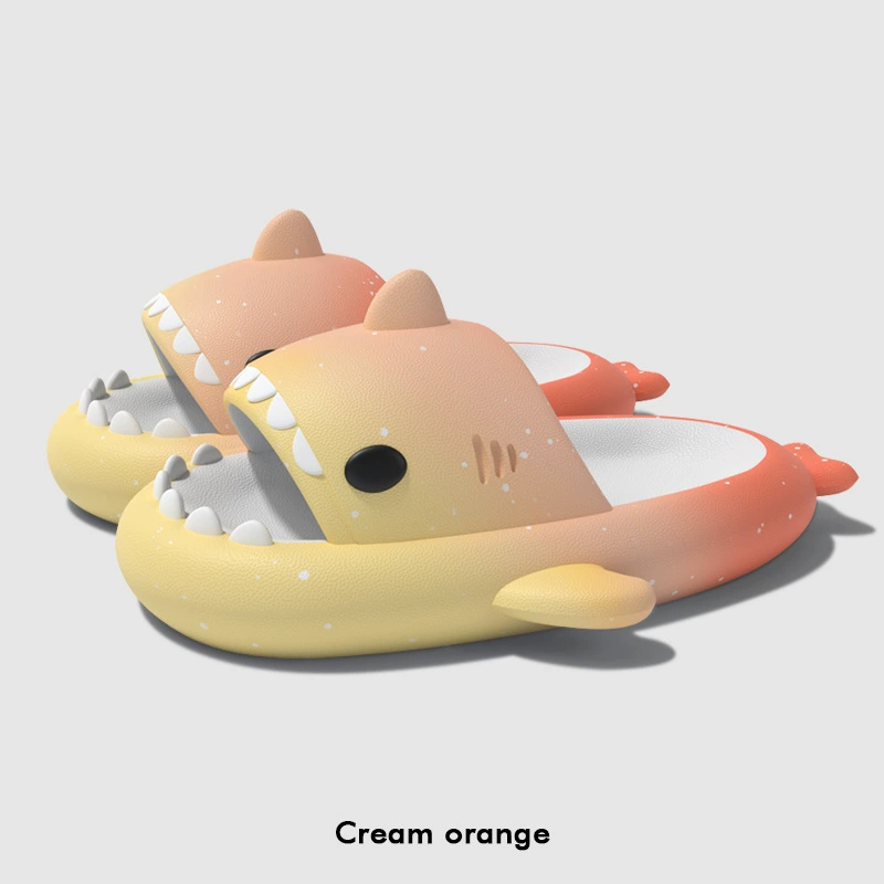 Platform Shark Slippers (Shark), summer funny slide, 4 cm platform, gradient colors
