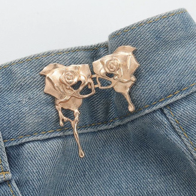 Nail-Free Removable Waist Buckle Pair, Flat-Bottom Seamless Buttons for Pants & Skirts, Assorted Designs