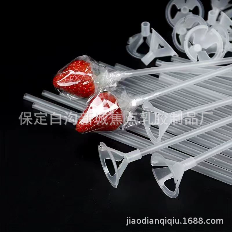 Жесткий 32cm40cm прозрачный воздушный шар пластиковый стержень подставки белый воздушный шар чашка палка толстый цветной шатер шаров