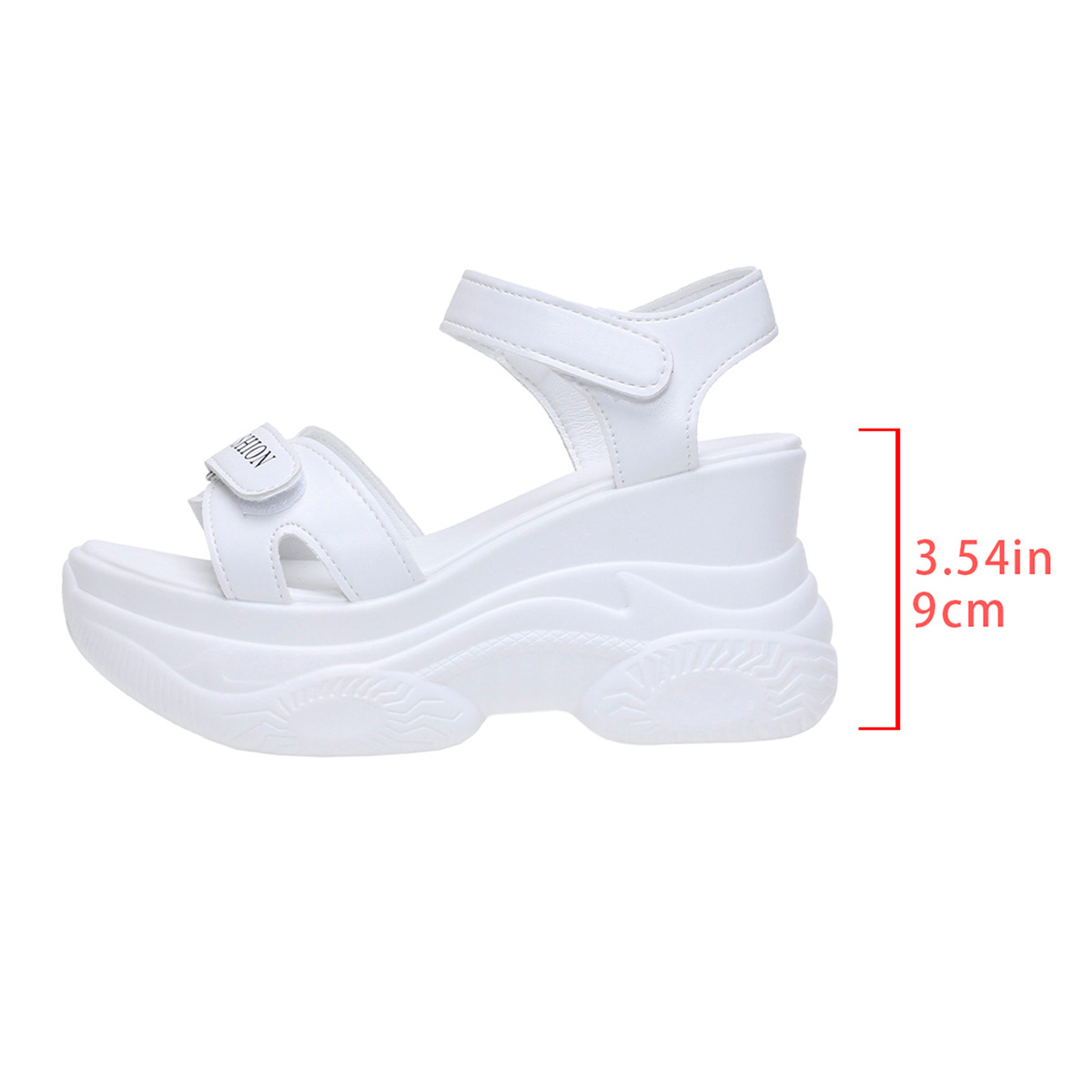 Women's Plus Size Wedge Sandals Summer New Style Platform Velcro Sporty Sandals Letter Design_voghion.com