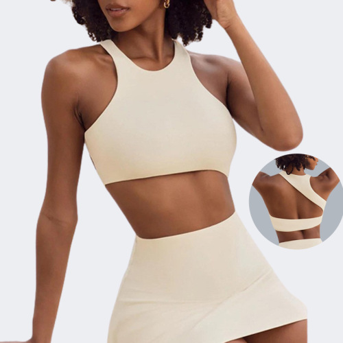 Cross-border Western and American sports bras, shock-absorbing yoga tops, push-up running sports fitness backless bras