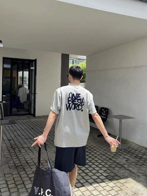 2025年夏季简约字母刺绣短袖T恤男新款美式休闲宽松打底衫上衣潮|undefined