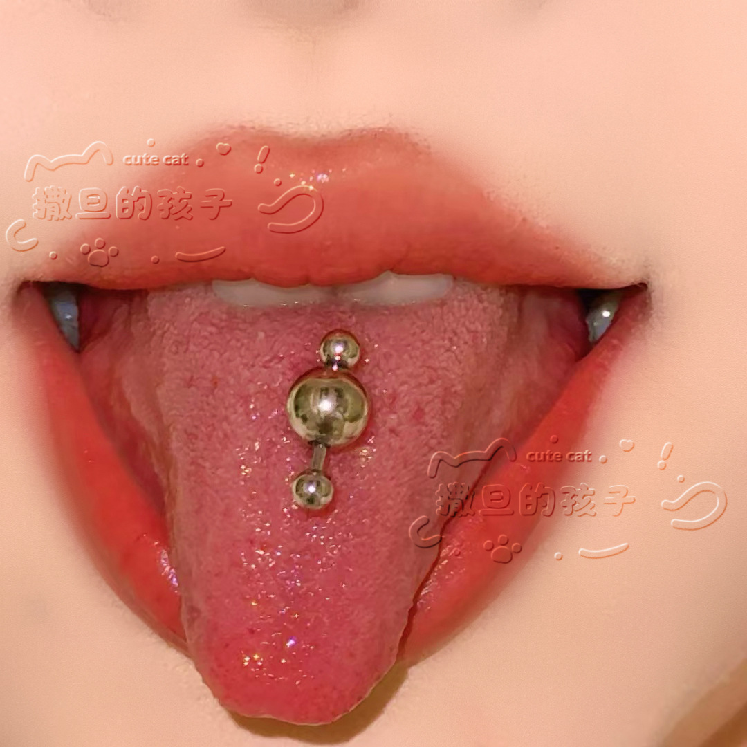 Satan's Child Dimensional Tongue Nail Drinkable Tongue Ring Tongue Nail Chain Sexy Cool European American Piercing Jewelry detail image 3