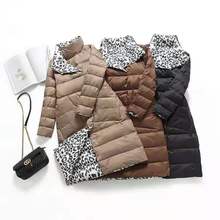 2023新款羽绒服女中长款过膝轻薄韩版修身双两面穿白鸭绒冬季外套