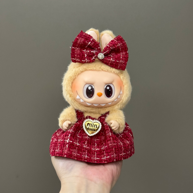 【衣類のみ】ラブブ labubu ベビー服 17cm ペンダント 1代目・2代目 ビニールぬいぐるみ 服セット|undefined