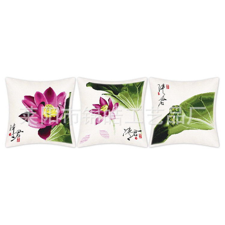 Jinhao Embroidery Factory Venta al por mayor Lu bordado estampado de encaje punto de cruz almohada funda de cojín-Moon Angel