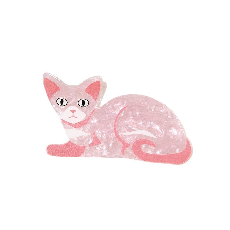 キラキラガールかわいい漫画ペット猫小さなクリップニッチデザイナー子猫後頭部半分ヘアクリップ|undefined
