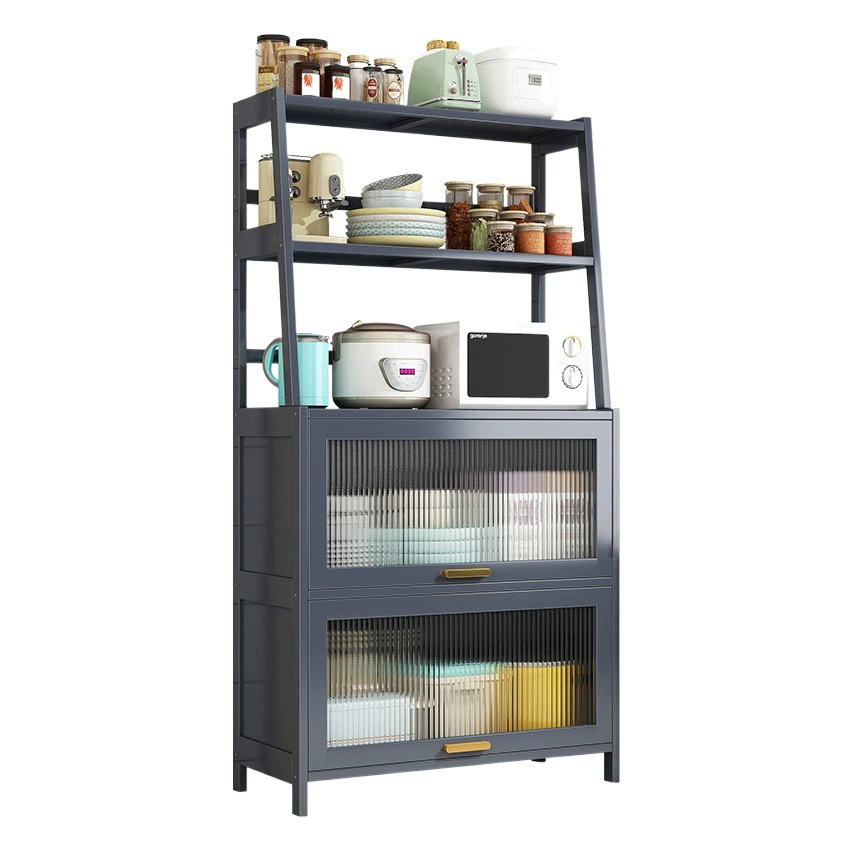 Кухонная полка напольный буфет-шкаф многослойный шкаф для хранения многофункциональный шкаф для хранения посуды шкаф микроволновая печь