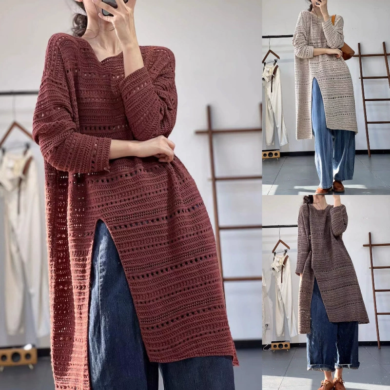 Весенний корейский повседневный дух тонкий, нерегулярные разрезы, полый дизайн