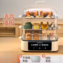 电蒸锅家用多功能多层一体蒸煮智能预约四层大容量功率蒸锅跨境